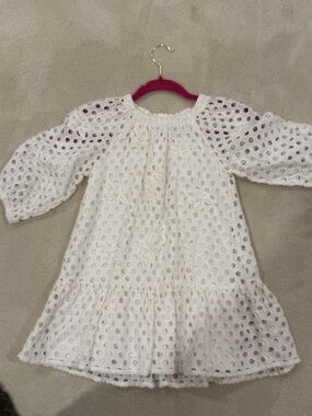 Zara Girls' White Eyelet Ruffle Dress size 6